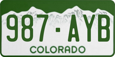 CO license plate 987AYB