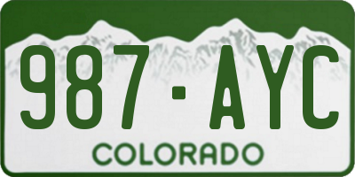 CO license plate 987AYC