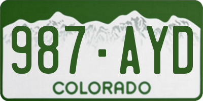 CO license plate 987AYD