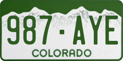 CO license plate 987AYE