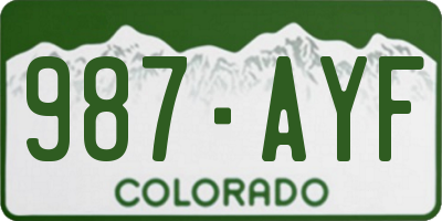 CO license plate 987AYF