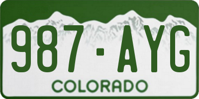 CO license plate 987AYG
