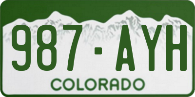 CO license plate 987AYH