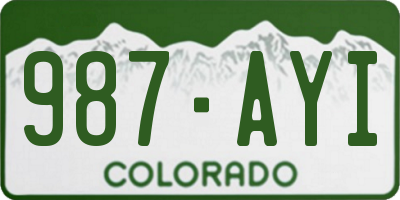 CO license plate 987AYI
