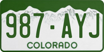 CO license plate 987AYJ