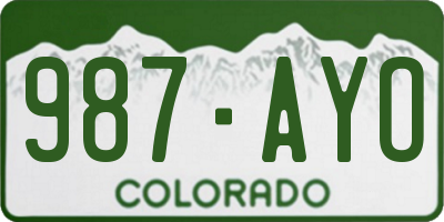 CO license plate 987AYO