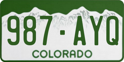 CO license plate 987AYQ