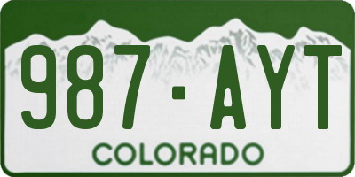 CO license plate 987AYT