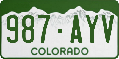 CO license plate 987AYV