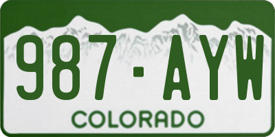 CO license plate 987AYW