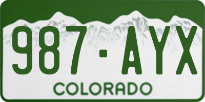 CO license plate 987AYX