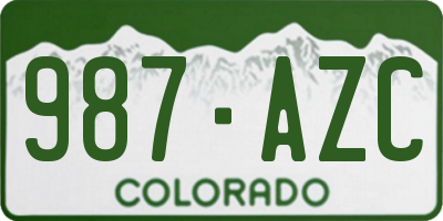CO license plate 987AZC