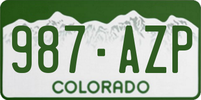 CO license plate 987AZP