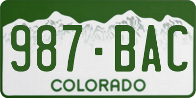 CO license plate 987BAC