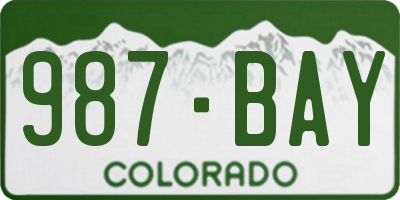 CO license plate 987BAY