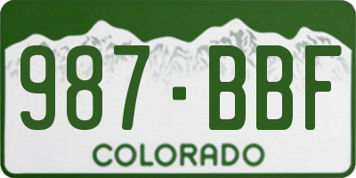 CO license plate 987BBF
