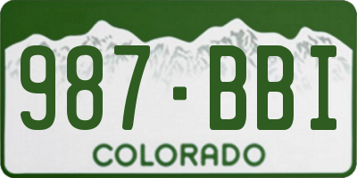 CO license plate 987BBI