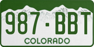 CO license plate 987BBT