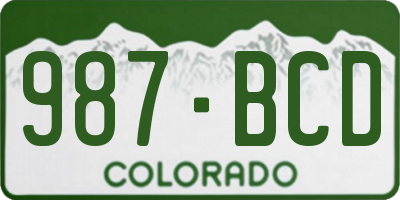 CO license plate 987BCD