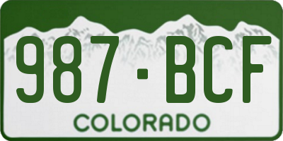 CO license plate 987BCF