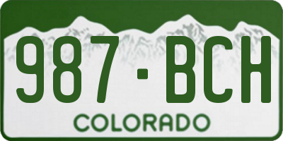 CO license plate 987BCH