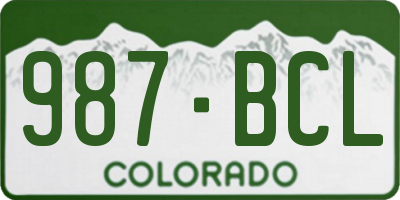 CO license plate 987BCL