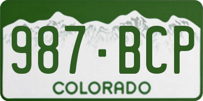 CO license plate 987BCP