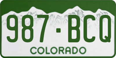 CO license plate 987BCQ