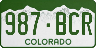 CO license plate 987BCR