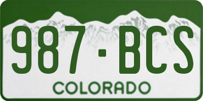 CO license plate 987BCS
