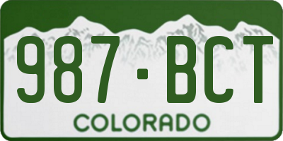 CO license plate 987BCT