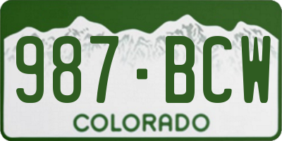 CO license plate 987BCW