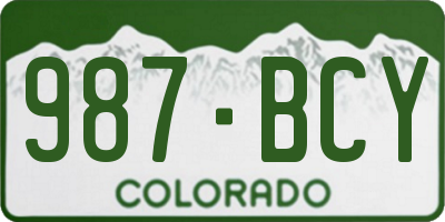 CO license plate 987BCY