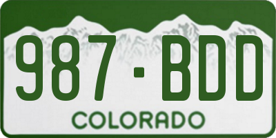 CO license plate 987BDD
