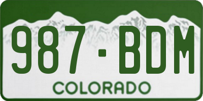 CO license plate 987BDM