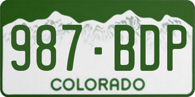CO license plate 987BDP