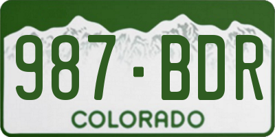 CO license plate 987BDR