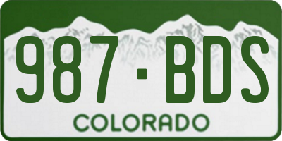 CO license plate 987BDS