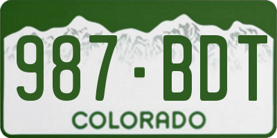 CO license plate 987BDT