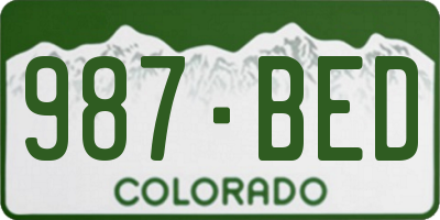 CO license plate 987BED