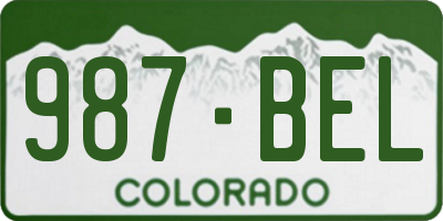 CO license plate 987BEL