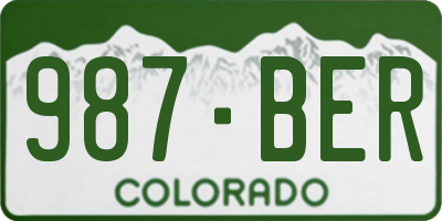 CO license plate 987BER