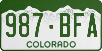 CO license plate 987BFA