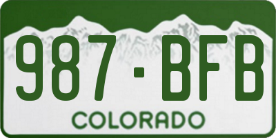 CO license plate 987BFB