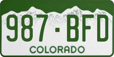 CO license plate 987BFD