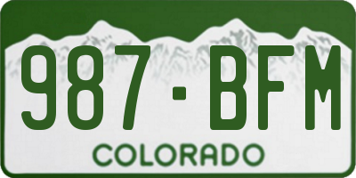 CO license plate 987BFM