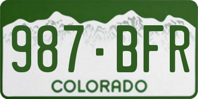 CO license plate 987BFR