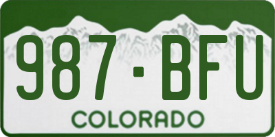 CO license plate 987BFU