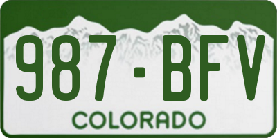 CO license plate 987BFV