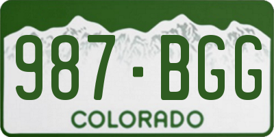 CO license plate 987BGG
